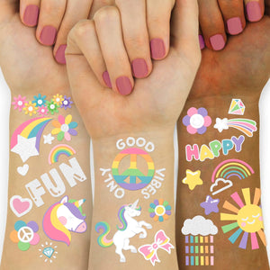 Gabizafia tatuajes unicornio para niños, diseño original para fiestas temáticas.