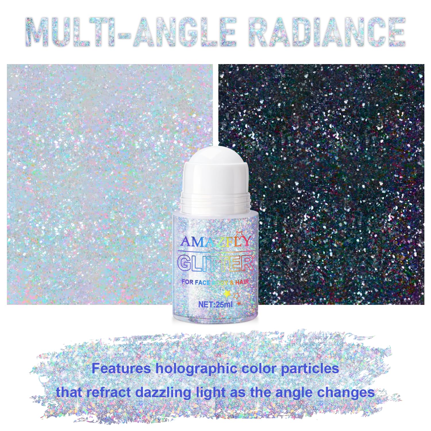 GADMLURY brillo granulado para rostro y cabello, estilo audaz.