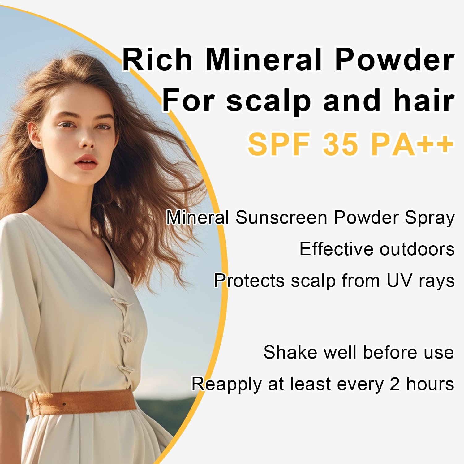 GADMLURY Polvo solar mineral: sensación ligera sin grasa en el cabello.