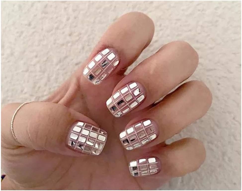 GANPUB lentejuelas brillo plata, ideal para manualidades y acabado profesional en uñas.
