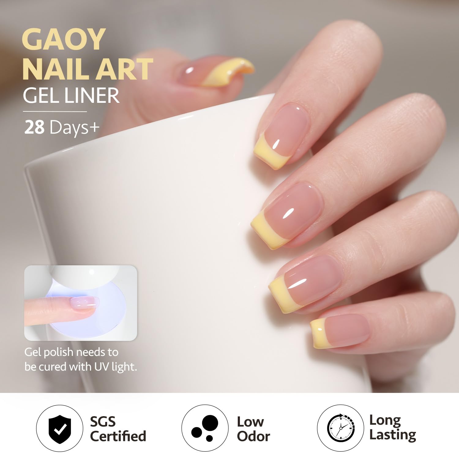 GAOY Amarillo Remolino cura con lámpara de luz ultravioleta para secado rápido.