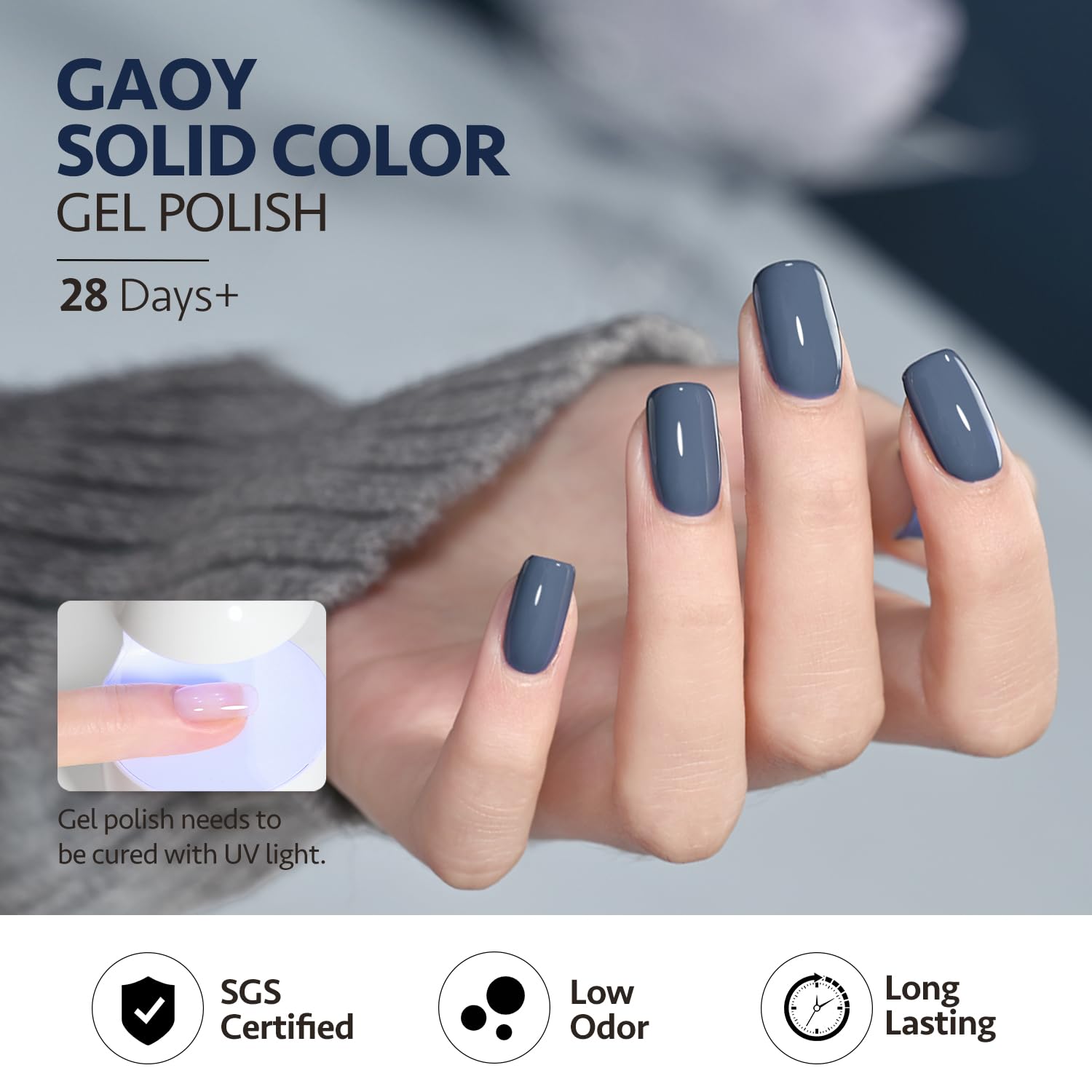 GAOY Azul Borealis: gel para crear arte de uñas en casa.