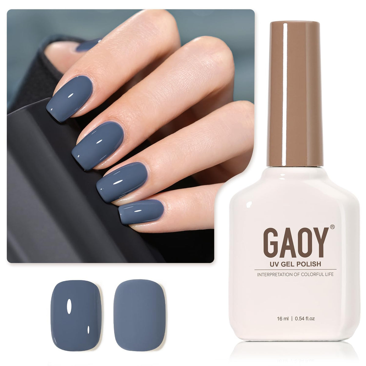 GAOY Azul Borealis: bote de 16 ml para manicura en casa con gel de uñas.