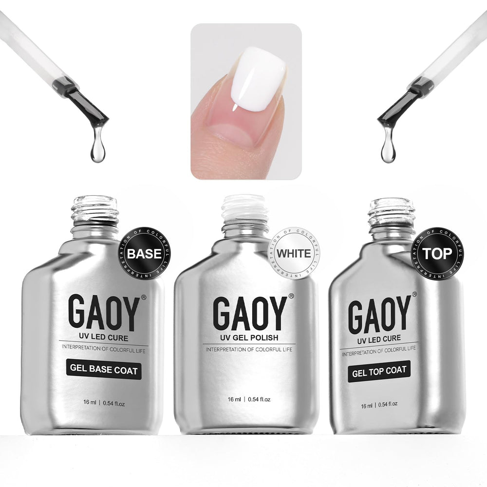 GAOY Capa base 16ml, brillo duradero para uñas lisas.