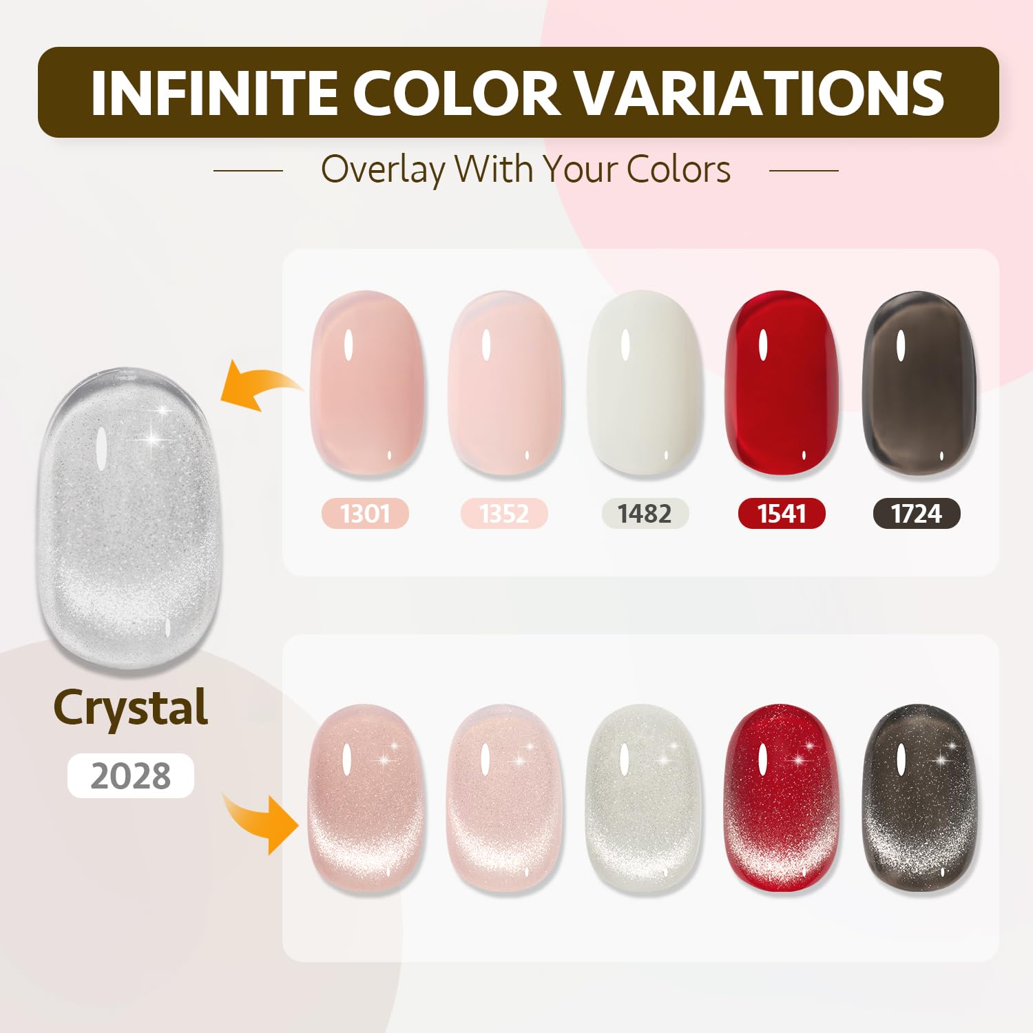 GAOY Gel con glitter iridiscente, brillo sofisticado para uñas llamativas.