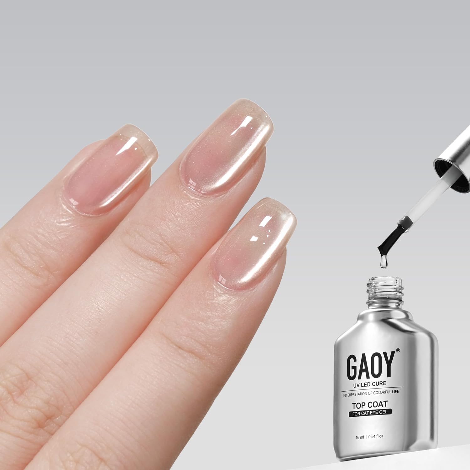 GAOY Capa Superior Cristal para Gel con efecto ojo-gato, brillo intenso en casa