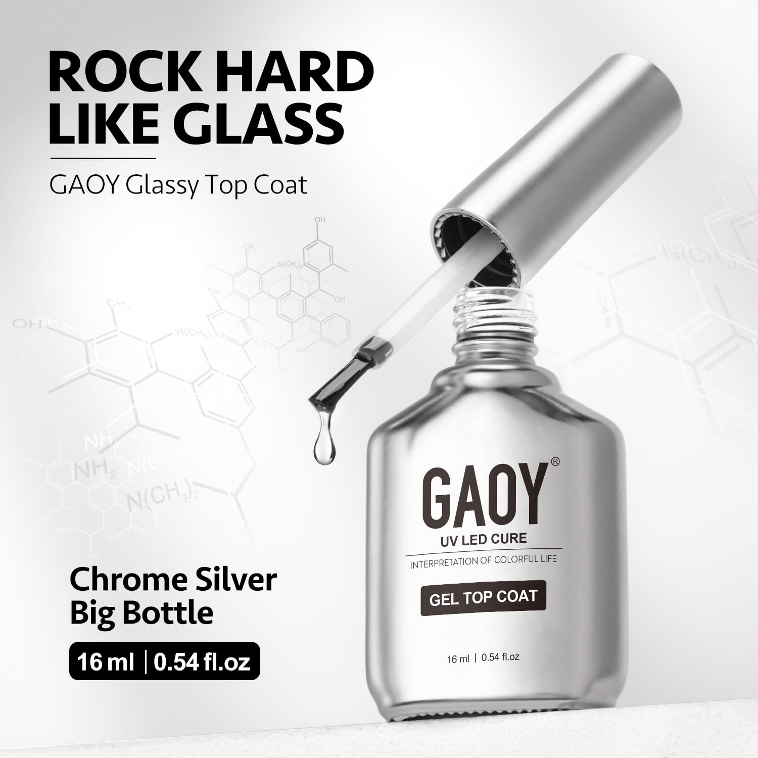 GAOY capa-superior cristalina, brillo intenso y secado rápido.