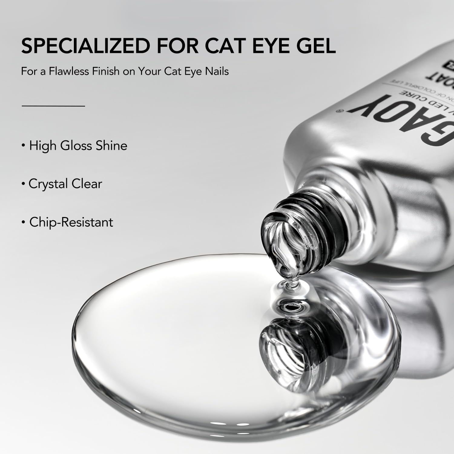 GAOY Capa Superior para Gel con efecto ojo-gato magnético, brillo espejo duradero
