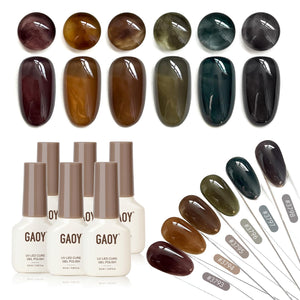 GAOY gel de uñas color marrón lechoso para acabado suave