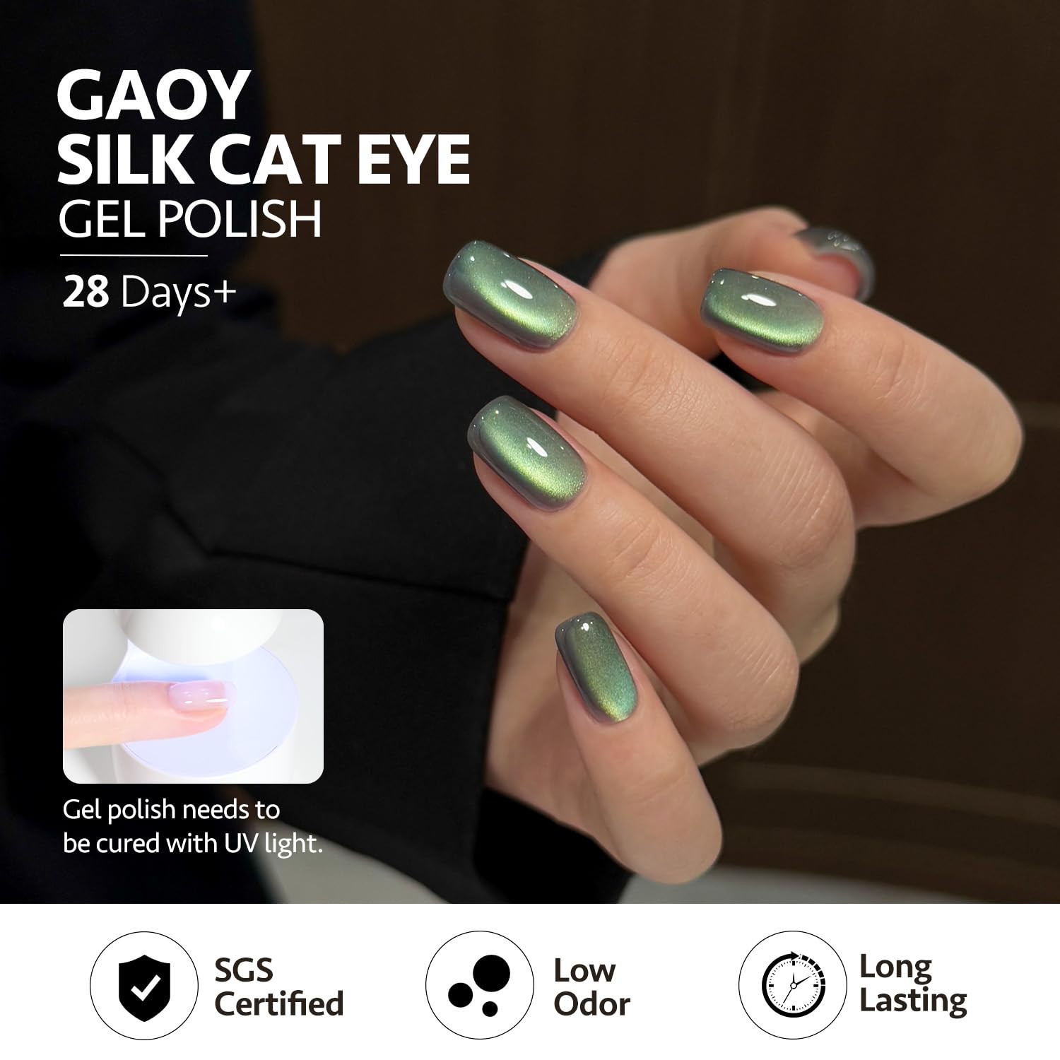 GAOY Contenido del pack 16 ml e iman ojos-de-gato para diseño.