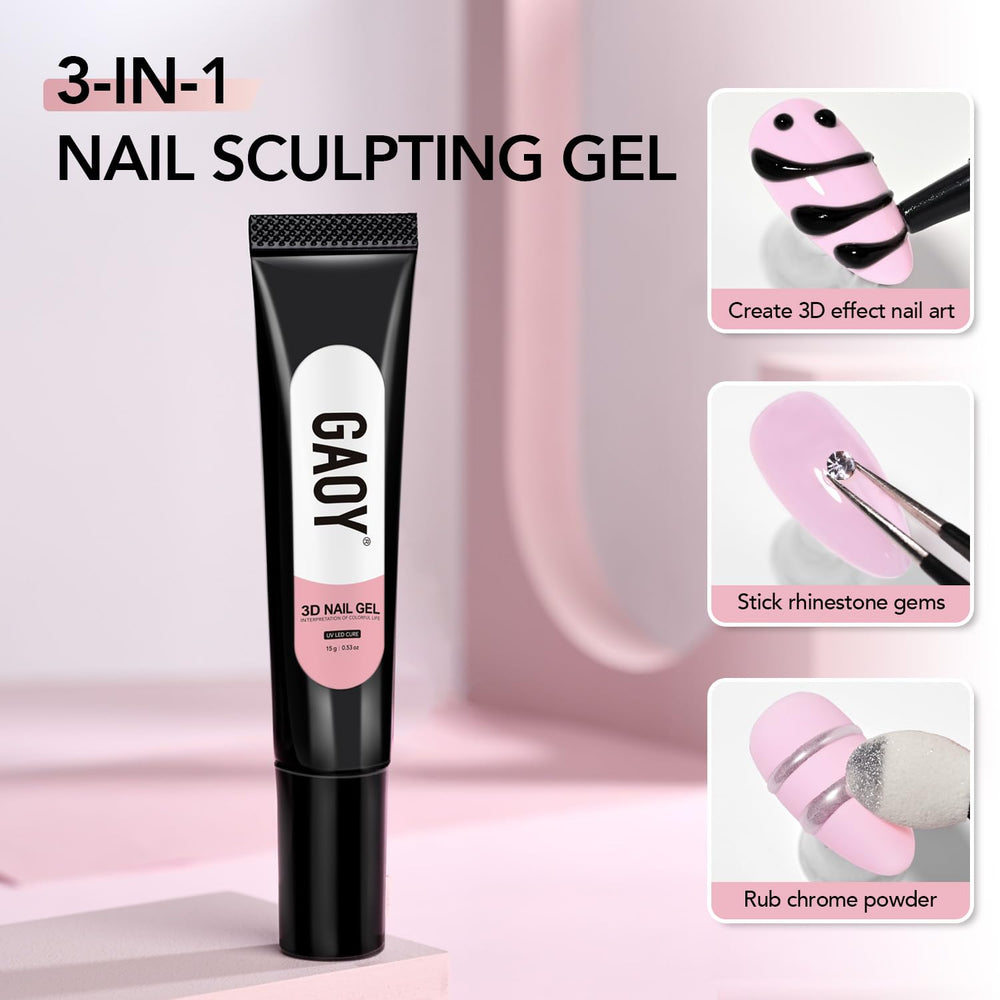 GAOY gel requiere curado con lámpara UV/LED en 60 segundos.