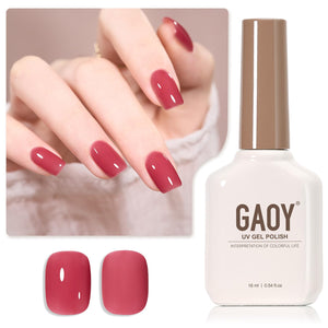 GAOY Jelly Nude Gel, tono rosado translúcido, ofrece un acabado jelly suave en uñas.