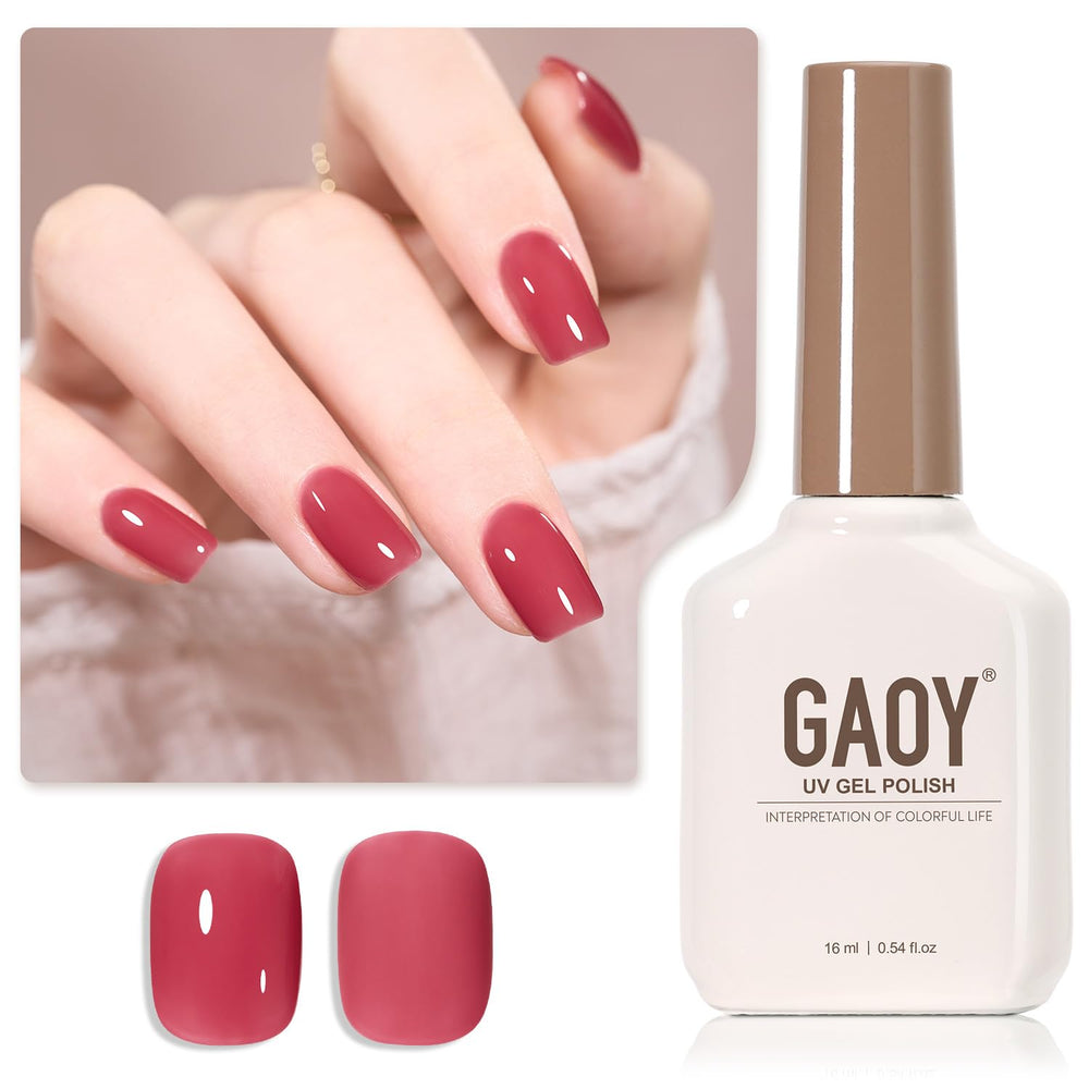 GAOY Jelly Nude Gel, tono rosado translúcido, ofrece un acabado jelly suave en uñas.