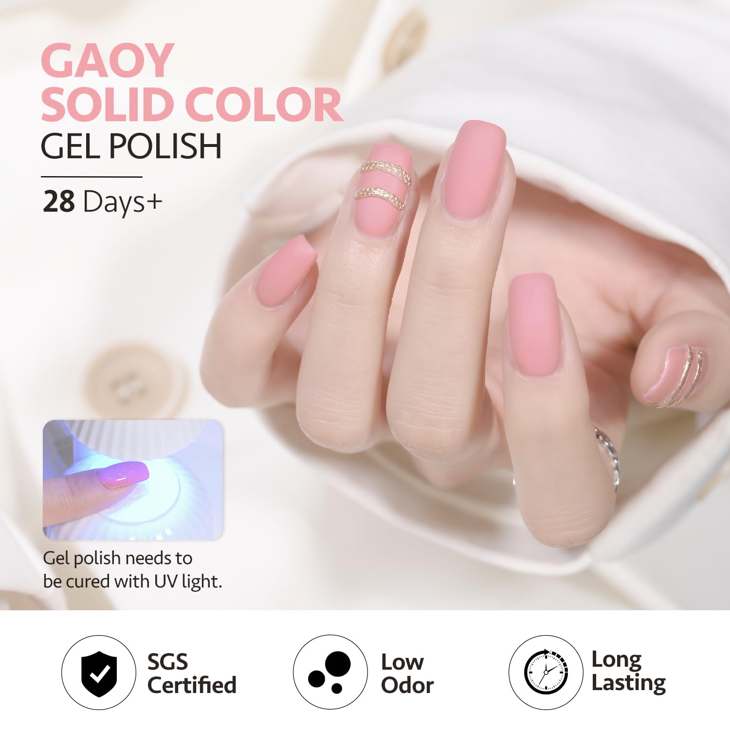 GAOY esmalte gel con acabado brillante para un look sofisticado.