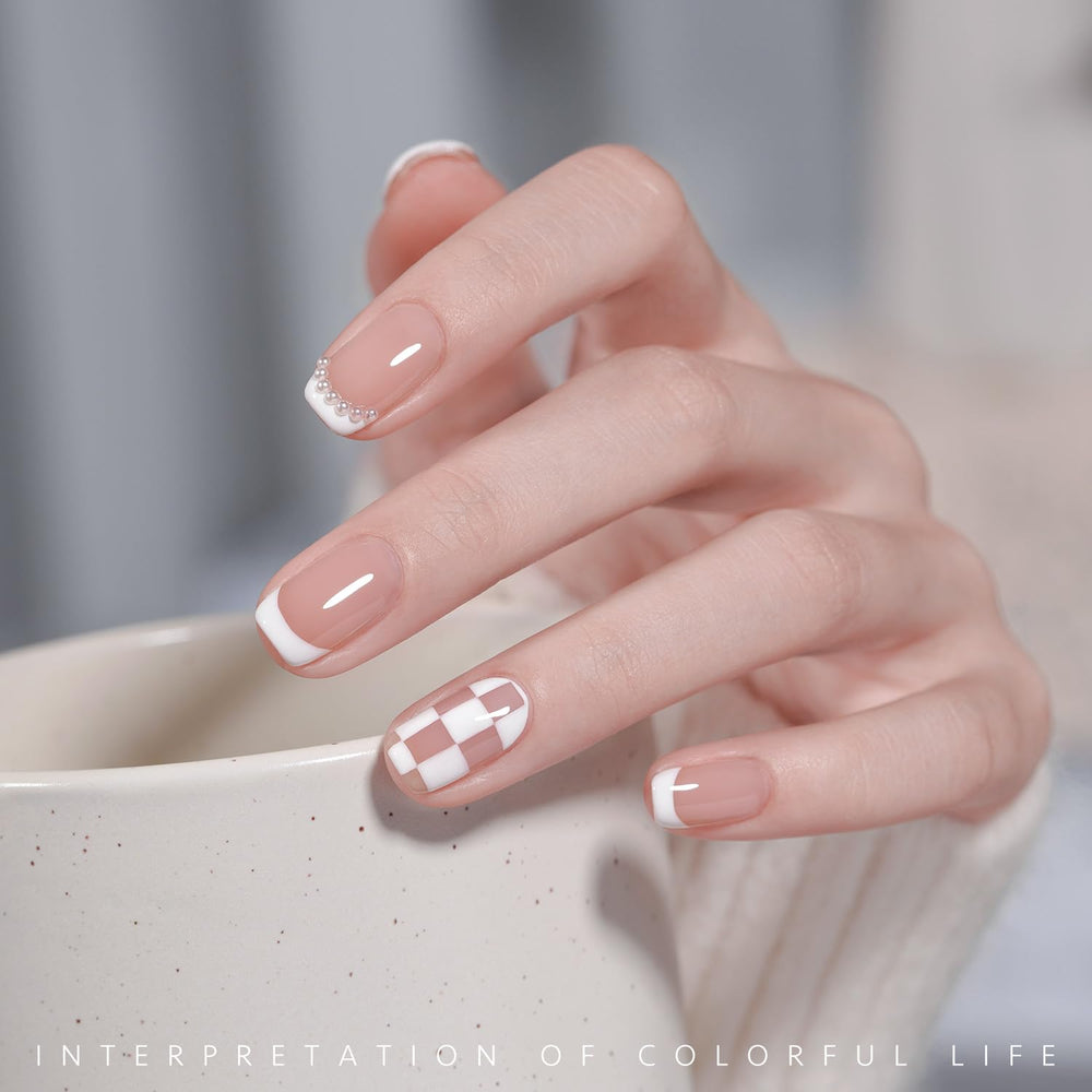 GAOY gel nail polish Art Liner blanco para acentos brillantes en uñas.
