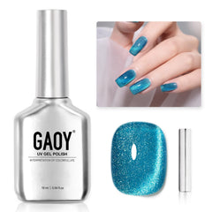 GAOY esmalte gel ojo de gato azul con efecto deslumbrante para uñas