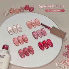 GAOY Esmalte gel glitter rojo, enfoque en botellas, colores llamativos para uñas