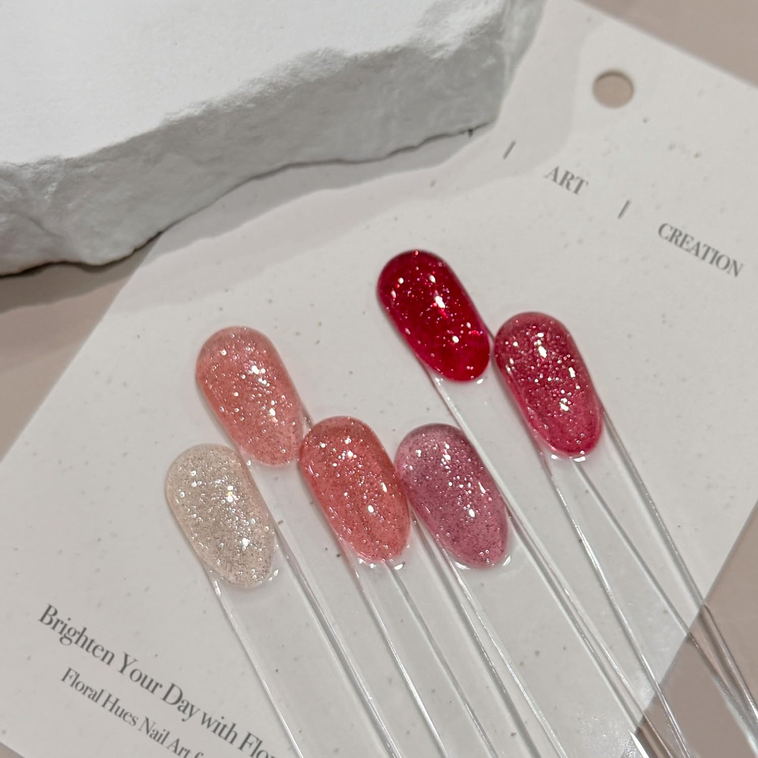 GAOY Esmalte gel glitter rojo, detalle de textura base para mejor adherencia