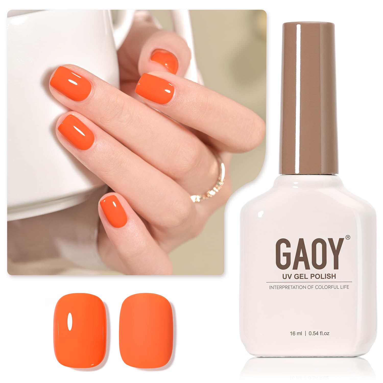 GAOY esmalte gel naranja con bote de 16 ml para manicura en casa