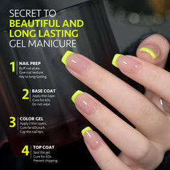 GAOY esmalte gel neón amarillo curado bajo lámpara UV para acabado rápido.