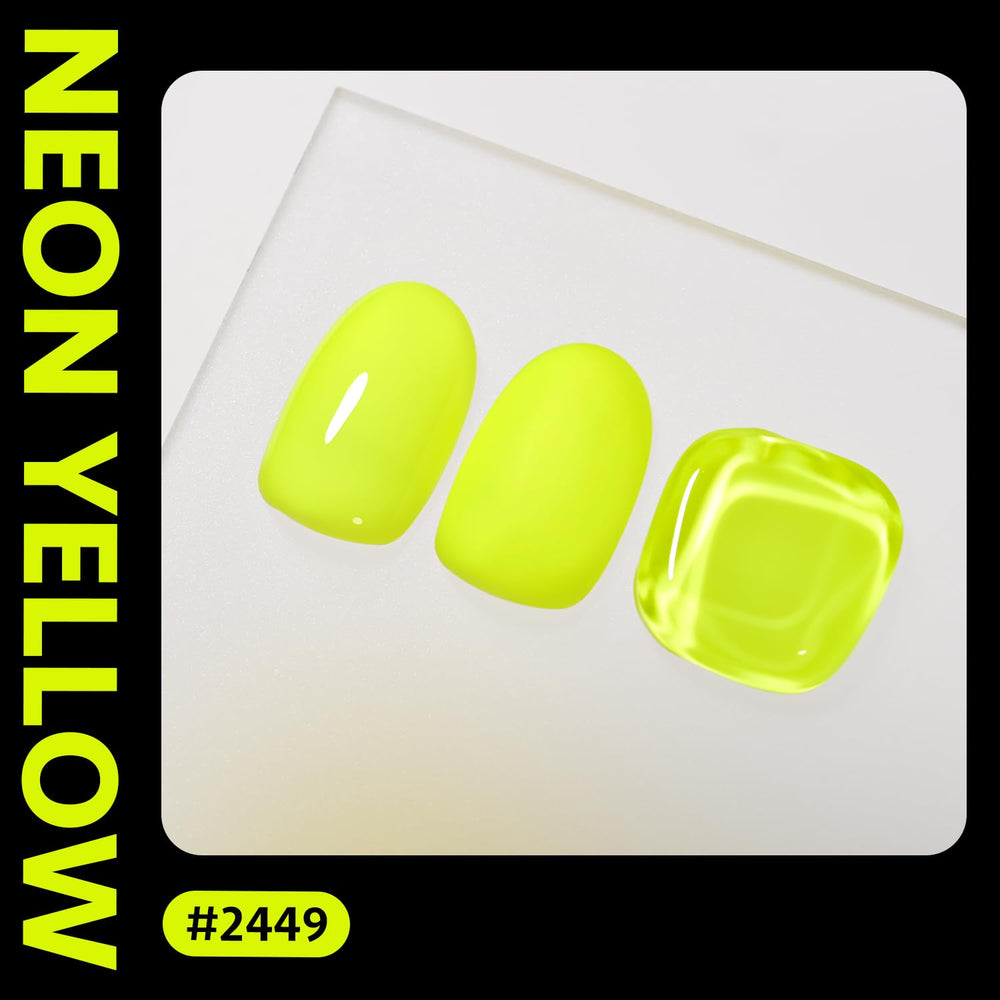 GAOY esmalte gel neón amarillo foco en pincel para aplicación suave.