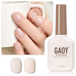 GAOY Esmalte gel Nude Jelly, botella de 16 ml, acabado translúcido suave para uñas.