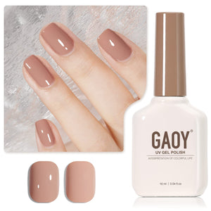 GAOY esmalte gel nude marrón en botella, acabado natural y duradero para uñas.