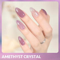 GAOY Jelly Nude Purple aplicación suave con pincel para uñas en casa.