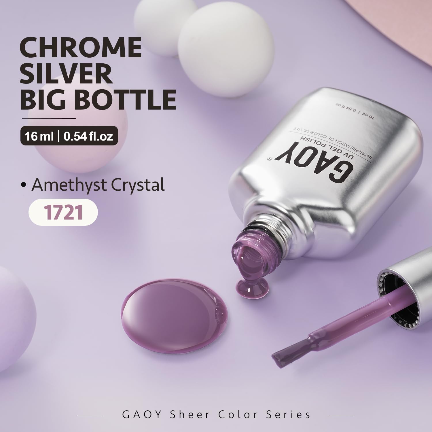 GAOY Jelly Nude Purple ideal para looks nude morados en uñas.