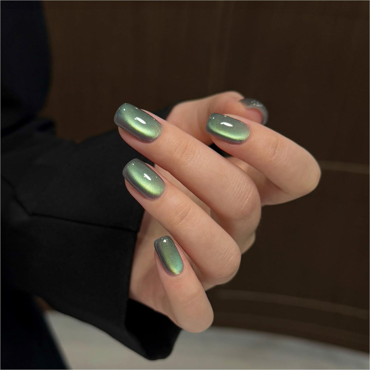 GAOY Esmalte gel ojos de gato verde de 16 ml, ideal para manicura en casa.