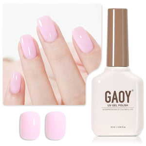 GAOY Esmalte Gel Rosa Bebé 1525 en botella, tono suave para uñas duraderas.
