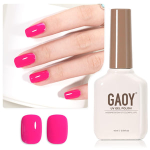 GAOY esmalte gel rosa fucsia, botella de 16 ml para color duradero.