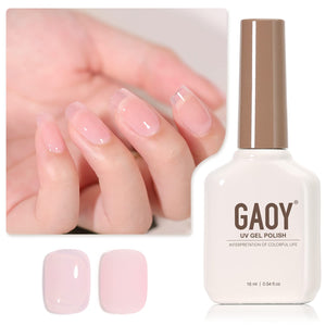 GAOY esmlte gel rosa translúcido de 16 ml para uñas en casa