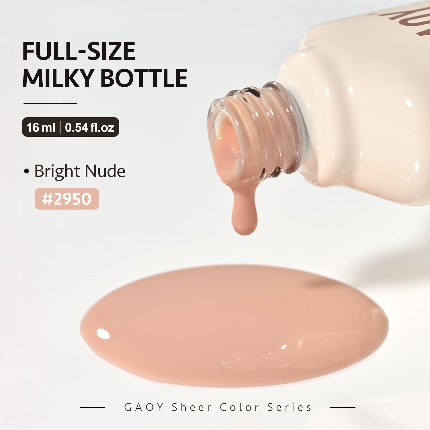 GAOY uñas con acabado natural gracias al tono desnudo translúcido.