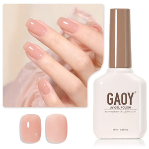 GAOY esmalte gel tono piel durazno en bote de 16 ml para uñas en casa.