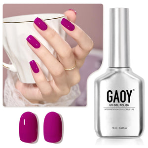 GAOY esmalte gel uñas púrpura ciruela 16 ml para color intenso y duradero.
