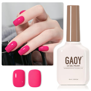 GAOY esmalte gel rosa chicle para uñas, ideal para manicuras caseras.