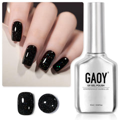 GAOY Esmalte negro con brillo reflectante 2910, ideal para looks de fiesta