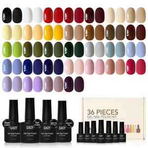 GAOY esmaltes gel, colección de 32 colores para manicuras en casa.