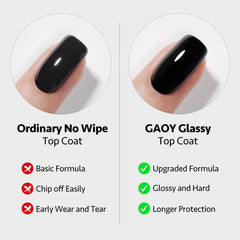 GAOY Gel blanco 16ml, color uniforme para uñas definidas.
