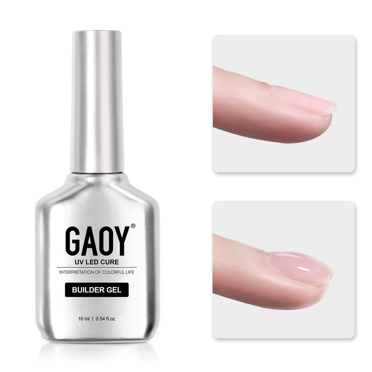GAOY gel constructor uñas en botella de 16 ml para uñas fuertes y duraderas.