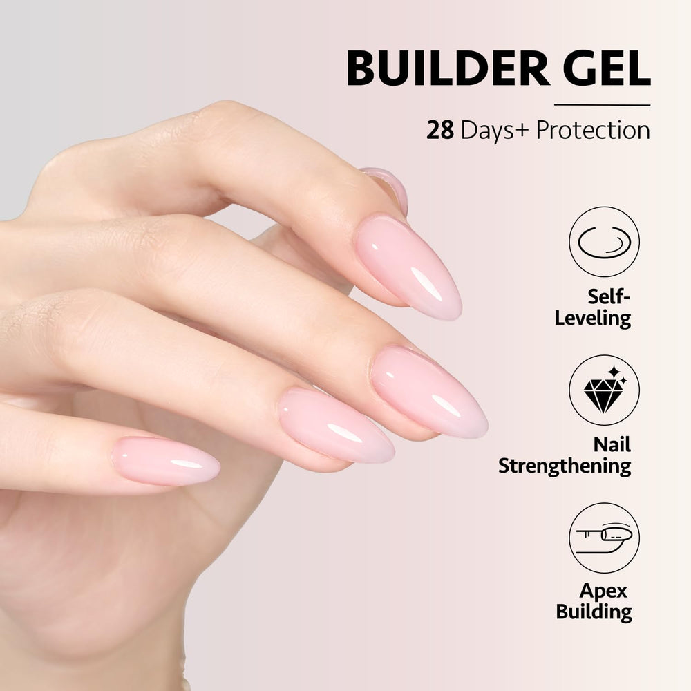 GAOY gel de construccion 6 colores, mano con uñas esmaltadas