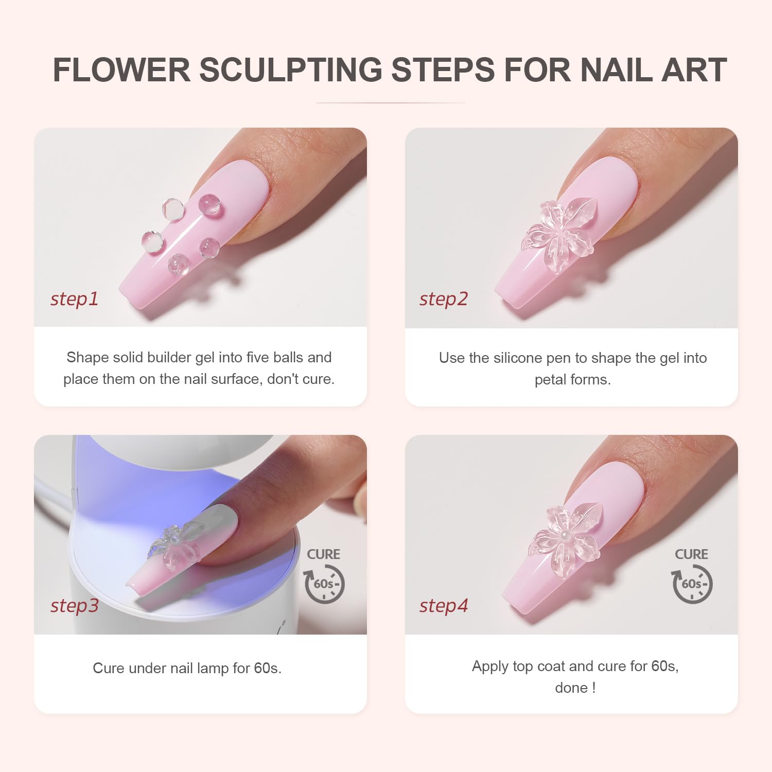 GAOY gel sólido de construcción, acabado cristalino para manicura profesional.