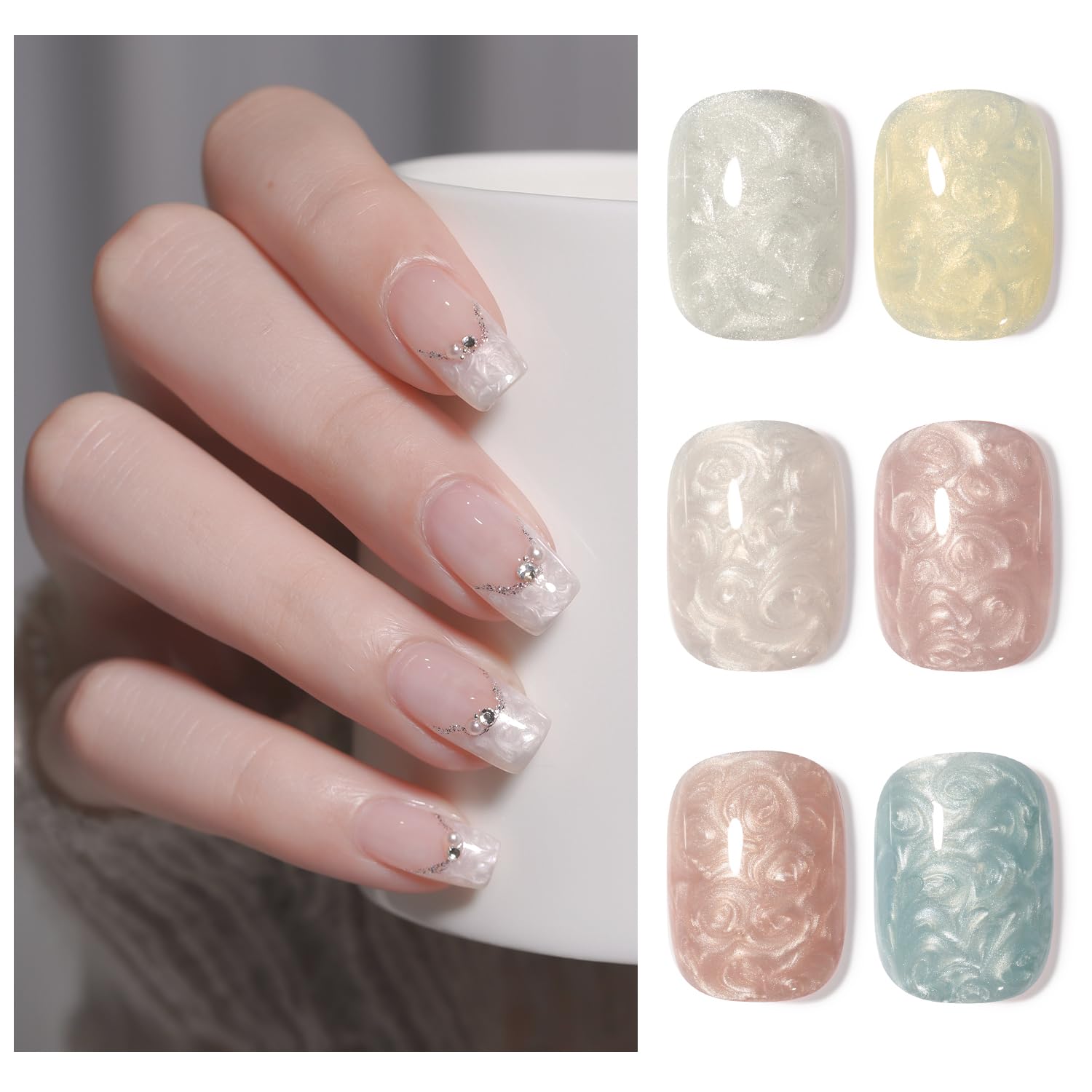 GAOY Gel Uñas: acabado perla barroca para brillo intenso.