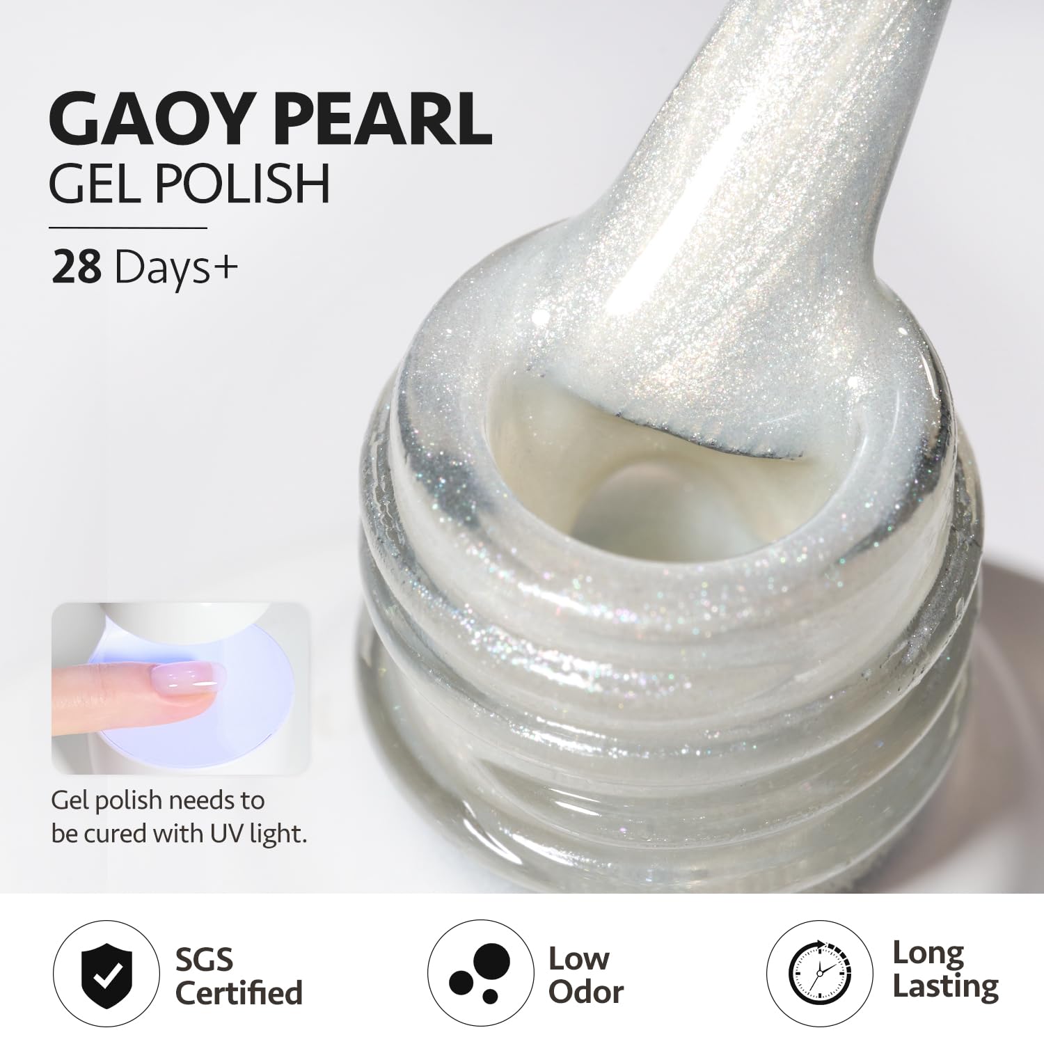 GAOY Gel Uñas: curado en 60 segundos con lámpara UV/LED.