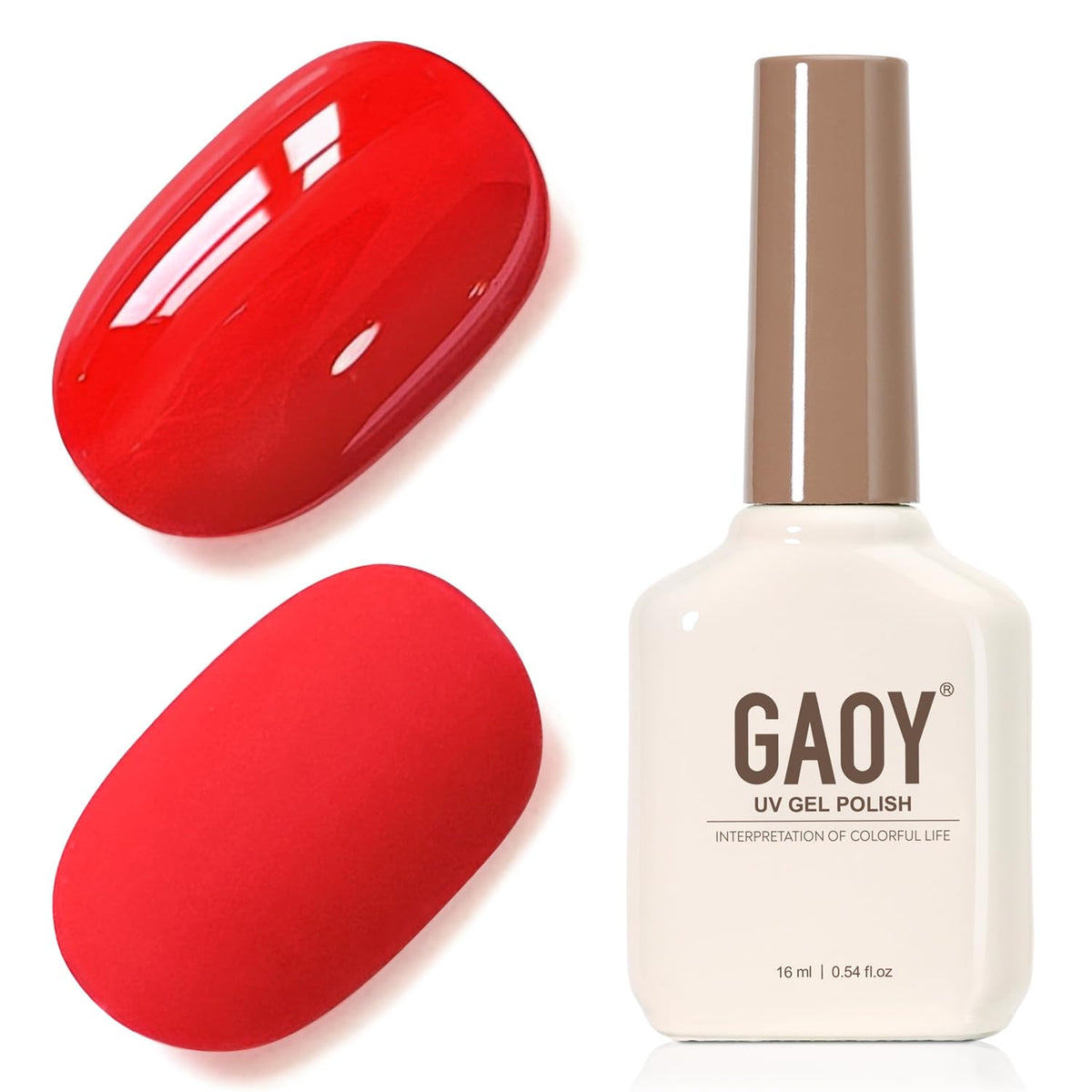 GAOY gel uñas rojo prima 1975: acabado liso y color intenso para manicura