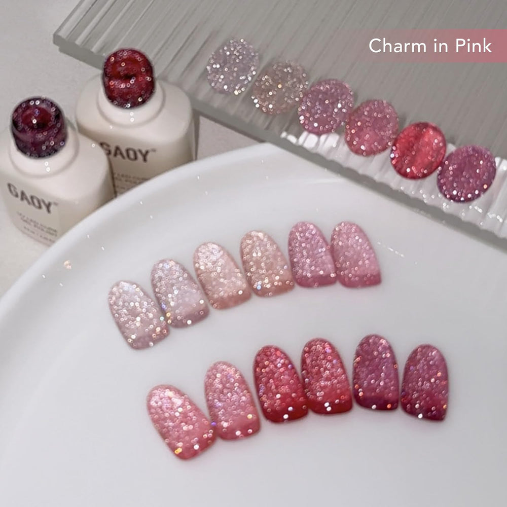 GAOY Glitter Jelly Gel holográfico: destellos multicolores para uñas.