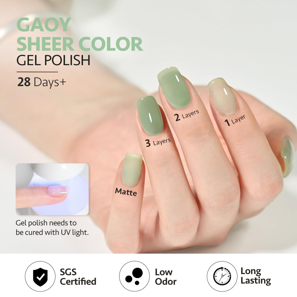 GAOY Jelly Gel envase de 16 ml, tamaño práctico para retoques en casa.