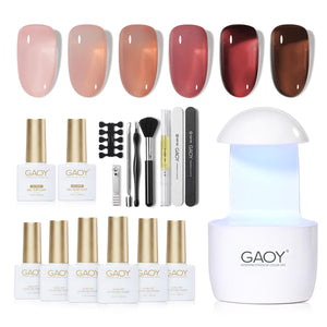 GAOY kit gel con luz UV para principiantes, Rose Garden, manicure duradera