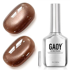 GAOY laca gel marron con efecto ojo de gato y iman para patrones